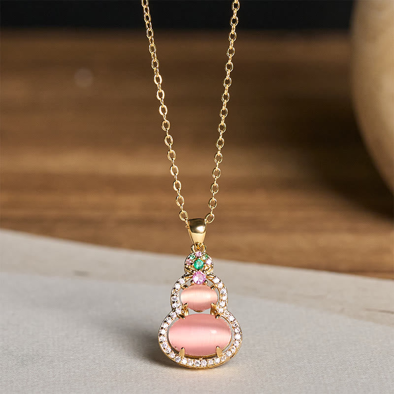 Buddha Stones Halskettenanhänger aus rosa Chalcedon-Kürbis mit Optimismus-Motiv - image 9