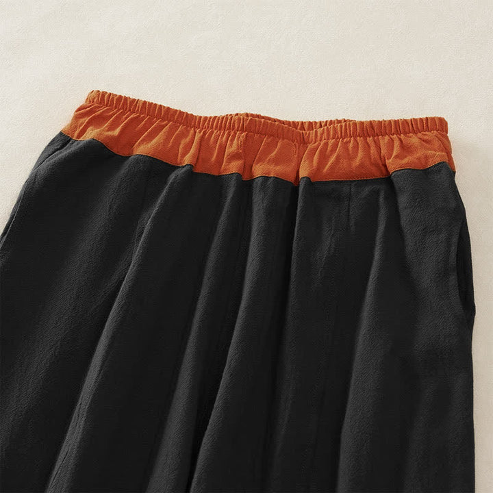 Buddha Stones Lässige, frühlingshafte Haremshose aus einfarbiger Baumwolle mit Kordelzug und Taschen für Damen - image 8