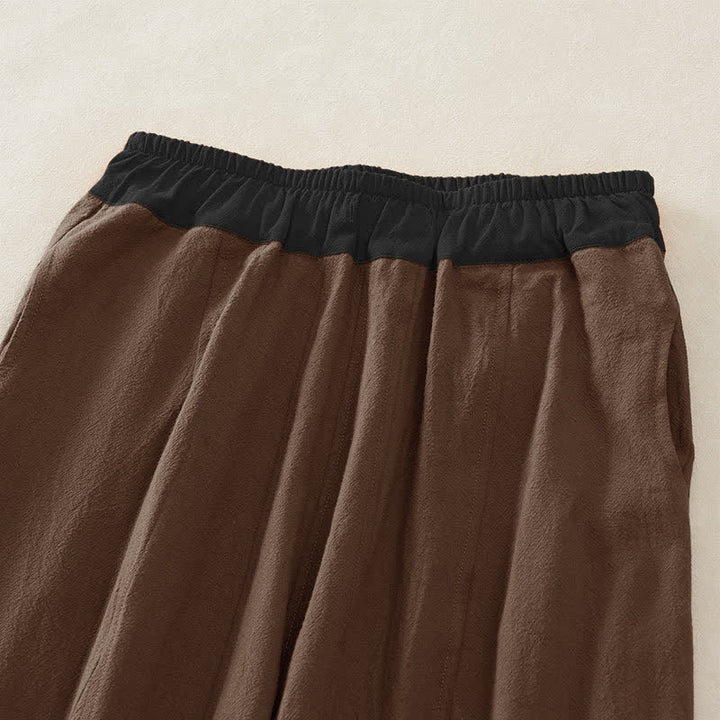 Buddha Stones Lässige, frühlingshafte Haremshose aus einfarbiger Baumwolle mit Kordelzug und Taschen für Damen - image 14