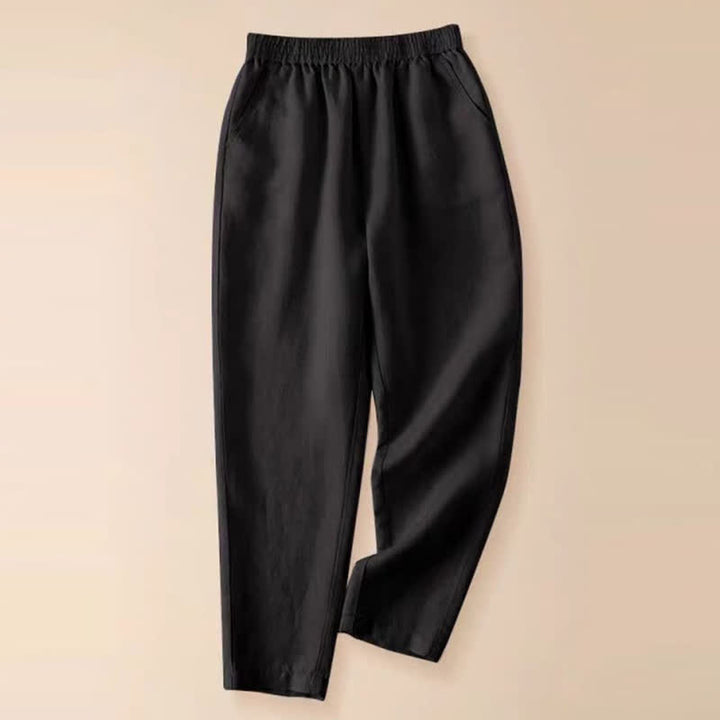Buddha Stones Lässige, einfarbige Damen-Hose mit schmal zulaufendem Bein und Taschen für den Sommer - Schwarz - US8-10, UK/AU12-14, EU40-42 (2XL) - image 27
