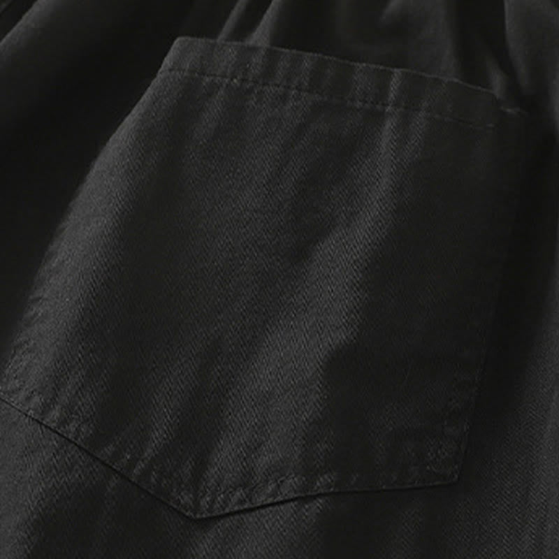 Buddha Stones Lässige, einfarbige Damenhose mit elastischem Bund, schmal zulaufendem Bein und Taschen – perfekt für den Sommer - image 7