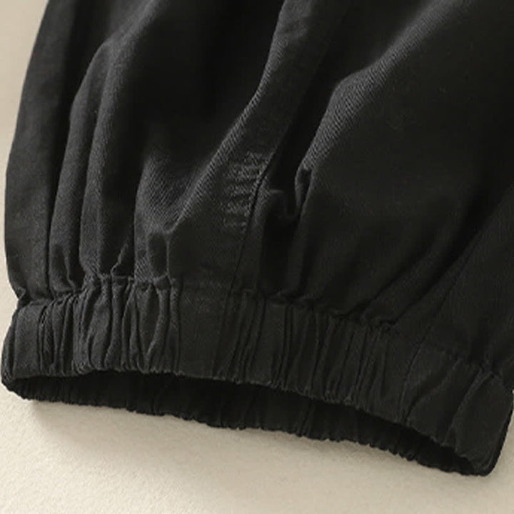 Buddha Stones Lässige, einfarbige Damenhose mit elastischem Bund, schmal zulaufendem Bein und Taschen – perfekt für den Sommer - image 9