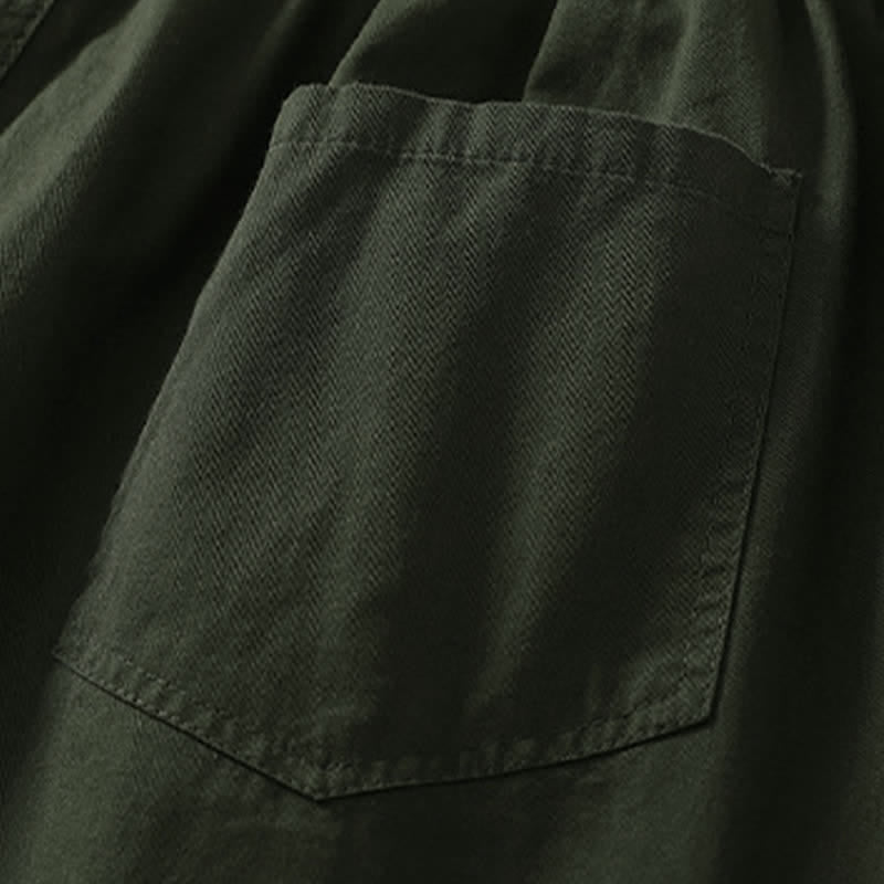 Buddha Stones Lässige, einfarbige Damenhose mit elastischem Bund, schmal zulaufendem Bein und Taschen – perfekt für den Sommer - image 2