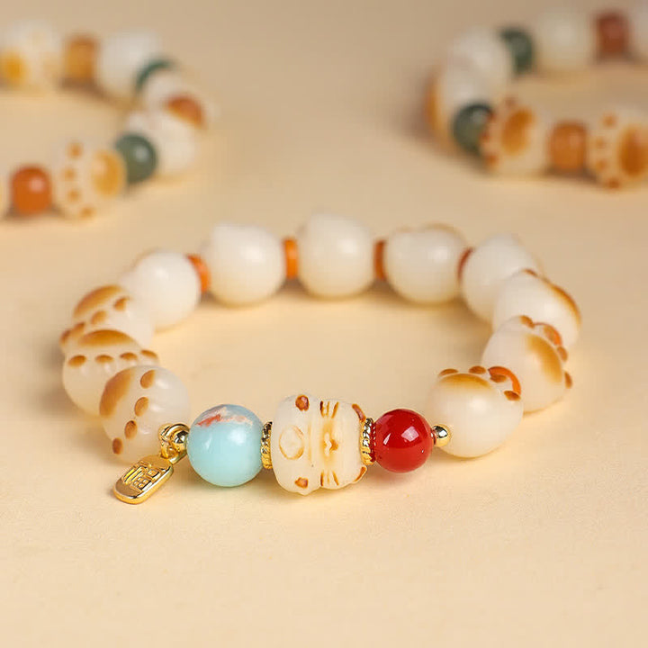 Buddha Stones Armband mit natürlichem Bodhi-Samen-Fu-Charakter und Katzenpfoten-Design - image 1