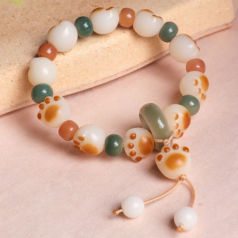 Buddha Stones Natürliches Bodhi-Samen-Katzenpfoten-Armband - image 2