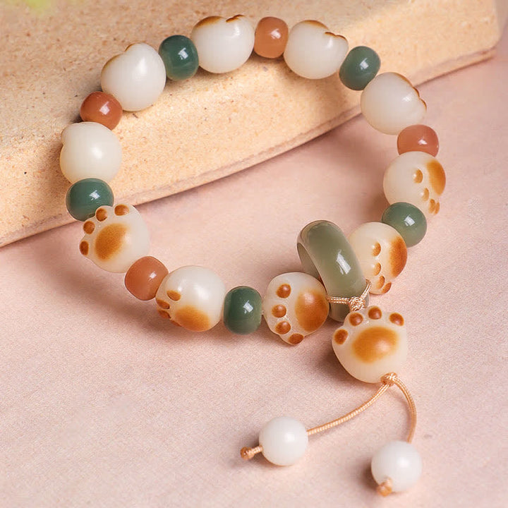 Buddha Stones Natürliches Bodhi-Samen-Katzenpfoten-Armband - image 2