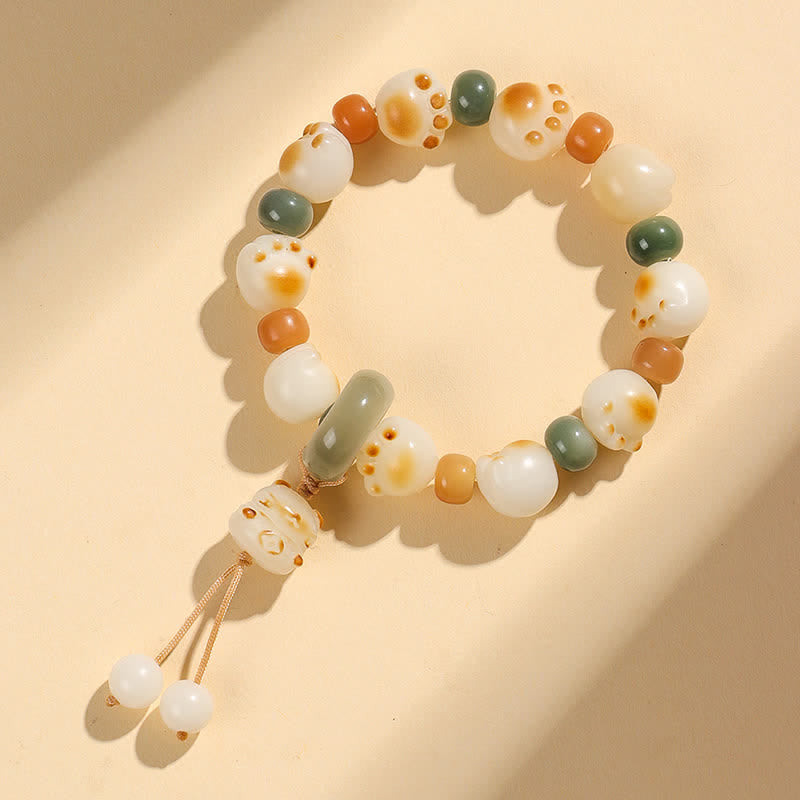 Buddha Stones Natürliches Bodhi-Samen-Katzenpfoten-Armband - image 7