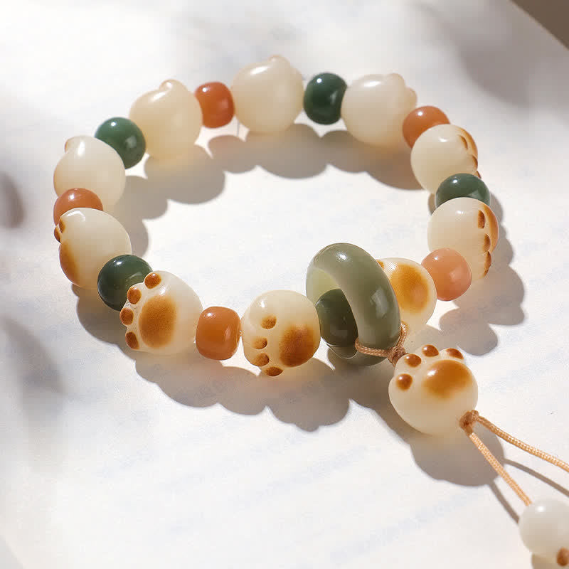 Buddha Stones Natürliches Bodhi-Samen-Katzenpfoten-Armband - image 1