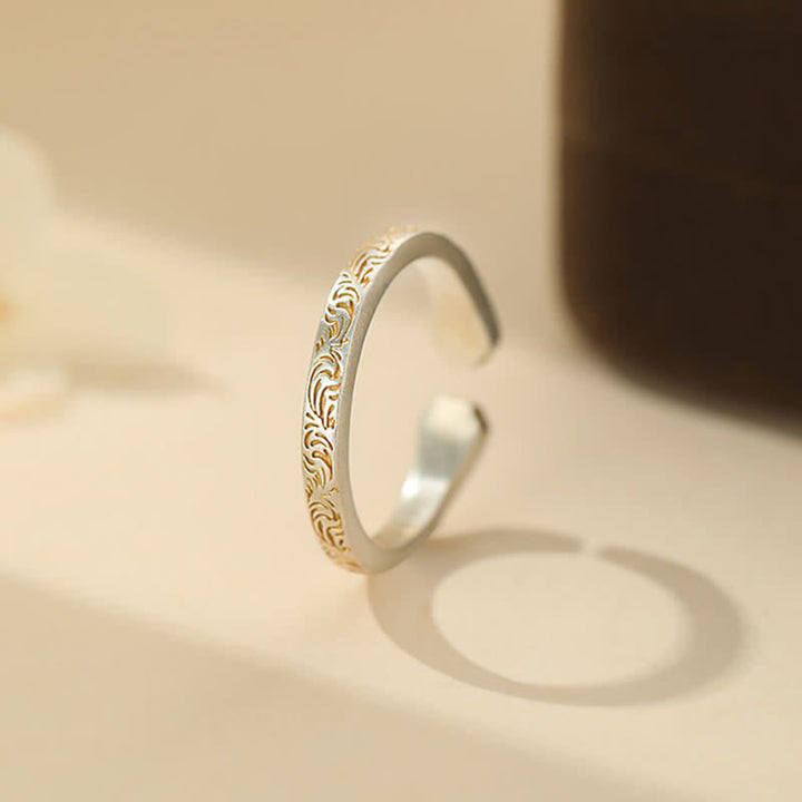 Buddha Stones Balance-Ring mit Katzenpfote aus 999er Sterlingsilber - image 1