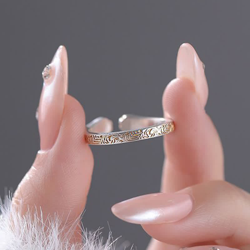Buddha Stones Balance-Ring mit Katzenpfote aus 999er Sterlingsilber - image 7