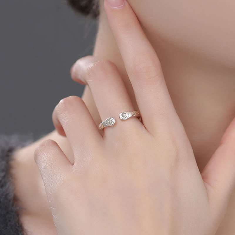 Buddha Stones Balance-Ring mit Katzenpfote aus 999er Sterlingsilber - image 8