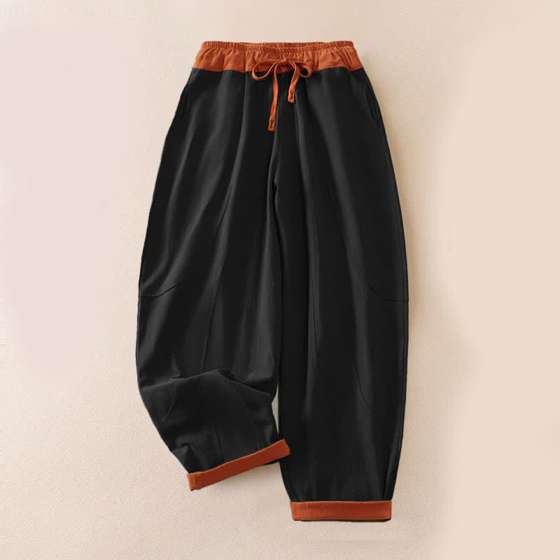 Buddha Stones Damen-Haremshose aus Cord-Baumwolle mit Thermo-Fleece-Futter und Taschen in Farbkontrast - Ganzjahresversion - Schwarz - US16, UK/AU20, EU48 (3XL) - image 41