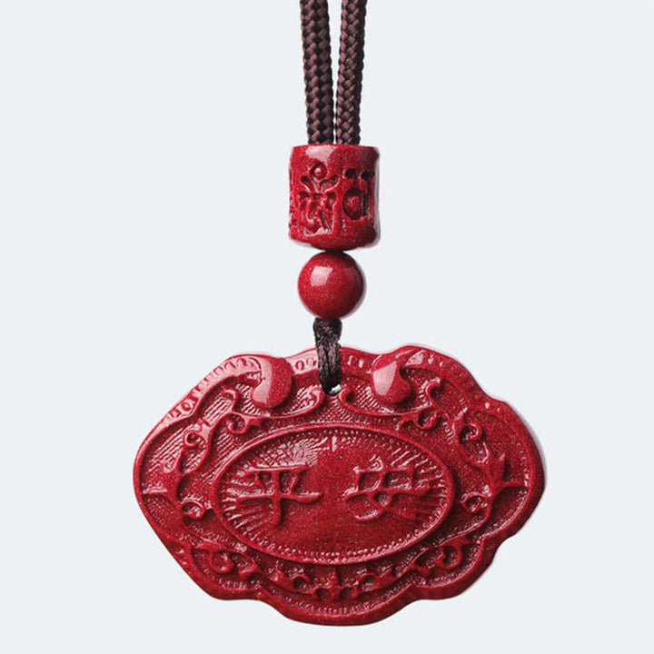 Buddha Stones Glückskette mit Cinnabar-„Fu“-Zeichen und Ruyi-Schloss-Knoten - image 10