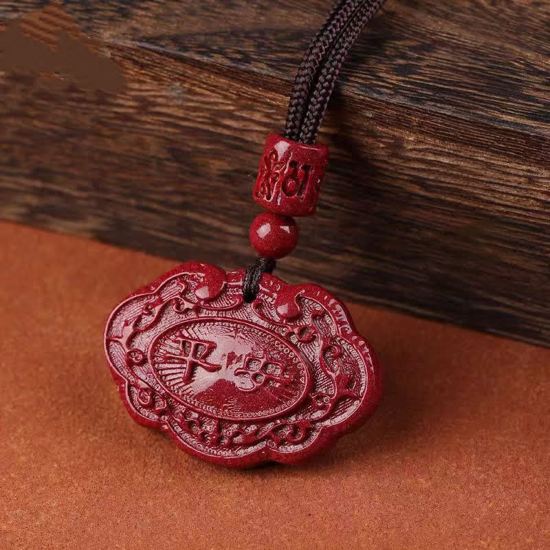 Buddha Stones Glückskette mit Cinnabar-„Fu“-Zeichen und Ruyi-Schloss-Knoten - image 8