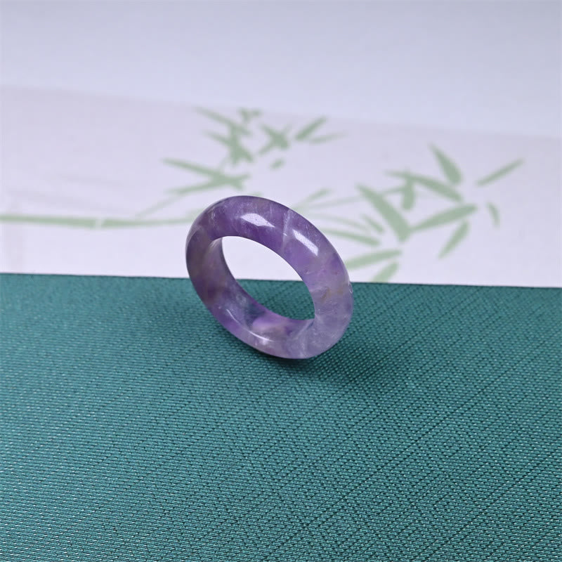 Buddha Stones Natürlicher Amethyst-Ring zur Förderung des spirituellen Bewusstseins - Natürlicher Amethyst (Farbe kann variieren) - 22 mm - image 0