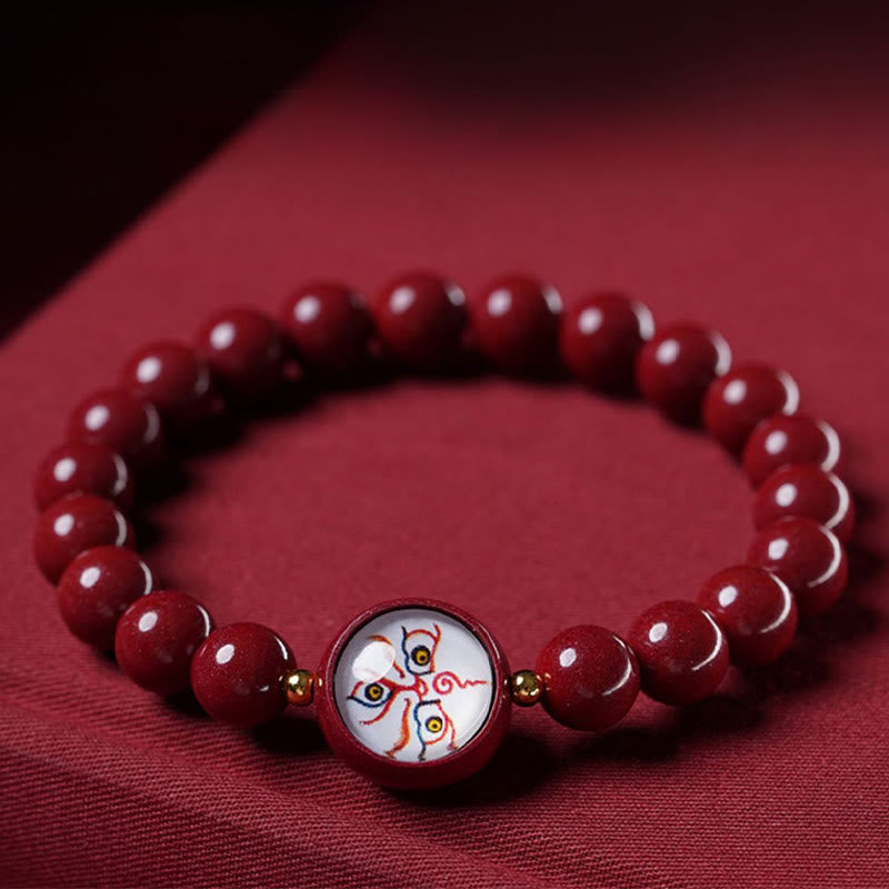 Buddha Stones Natürliches Zinnoberarmband – Segen der Götter des Reichtums und der fünf Himmelsrichtungen - image 8