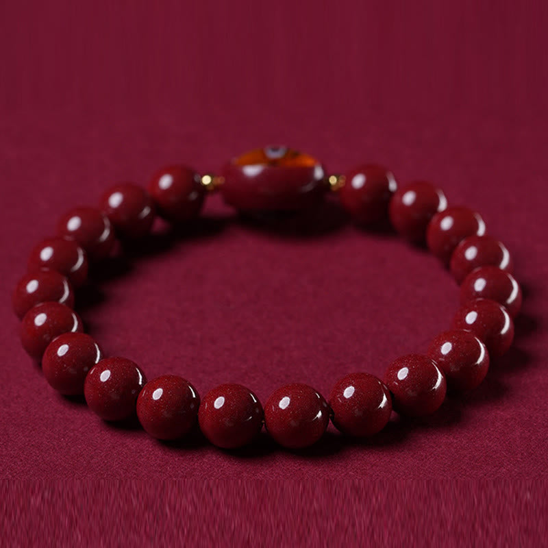 Buddha Stones Natürliches Zinnoberarmband – Segen der Götter des Reichtums und der fünf Himmelsrichtungen - image 12