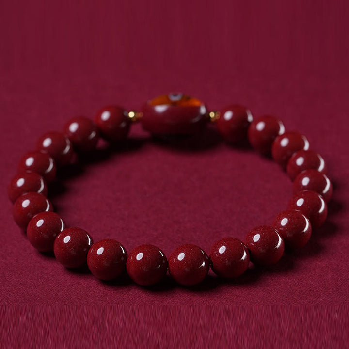 Buddha Stones Natürliches Zinnoberarmband – Segen der Götter des Reichtums und der fünf Himmelsrichtungen - image 12