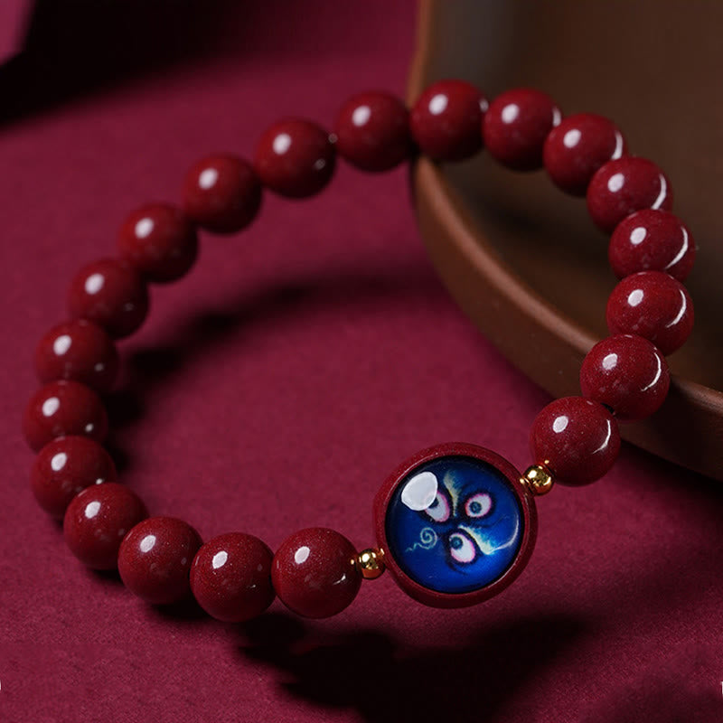 Buddha Stones Natürliches Zinnoberarmband – Segen der Götter des Reichtums und der fünf Himmelsrichtungen - image 10