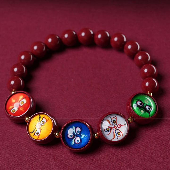 Buddha Stones Natürliches Zinnoberarmband – Segen der Götter des Reichtums und der fünf Himmelsrichtungen - image 17