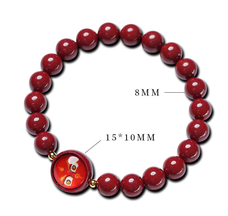 Buddha Stones Natürliches Zinnoberarmband – Segen der Götter des Reichtums und der fünf Himmelsrichtungen - image 14