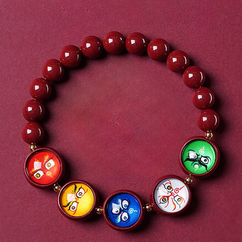 Buddha Stones Natürliches Zinnoberarmband – Segen der Götter des Reichtums und der fünf Himmelsrichtungen - image 16