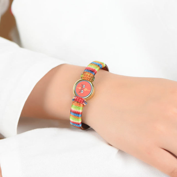Buddha Stones Tibetisches Armband mit den fünf Himmelsrichtungen, den Göttern des Reichtums und dem Buddha-Augen-Segnungssymbol - image 12