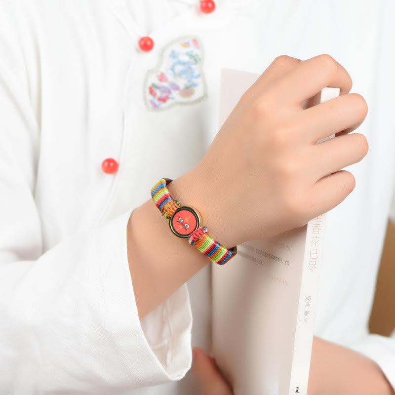 Buddha Stones Tibetisches Armband mit den fünf Himmelsrichtungen, den Göttern des Reichtums und dem Buddha-Augen-Segnungssymbol - image 10