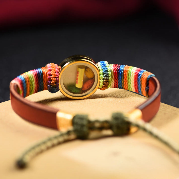 Buddha Stones Tibetisches Armband mit den fünf Himmelsrichtungen, den Göttern des Reichtums und dem Buddha-Augen-Segnungssymbol - image 3