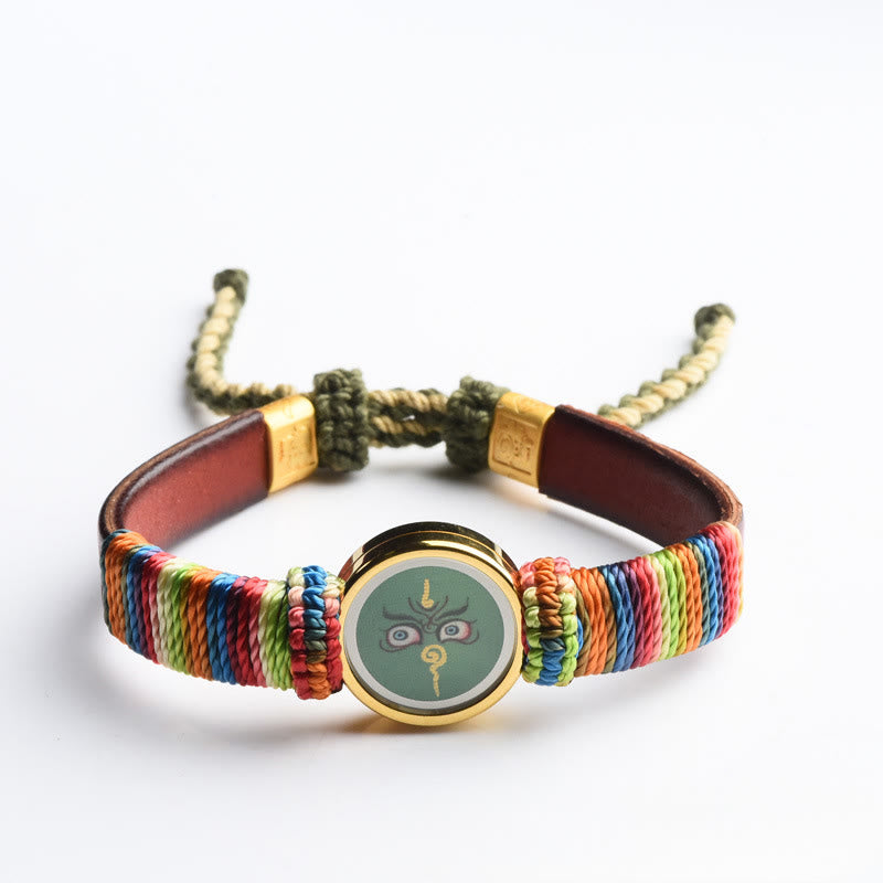Buddha Stones Tibetisches Armband mit den fünf Himmelsrichtungen, den Göttern des Reichtums und dem Buddha-Augen-Segnungssymbol - image 6