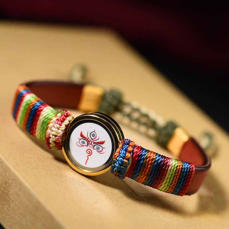 Buddha Stones Tibetisches Armband mit den fünf Himmelsrichtungen, den Göttern des Reichtums und dem Buddha-Augen-Segnungssymbol - image 17