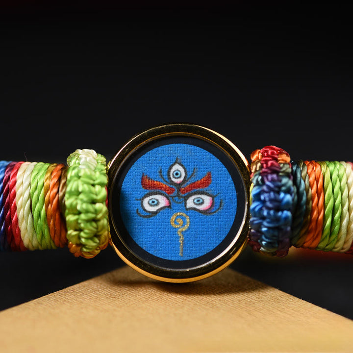 Buddha Stones Tibetisches Armband mit den fünf Himmelsrichtungen, den Göttern des Reichtums und dem Buddha-Augen-Segnungssymbol - image 15