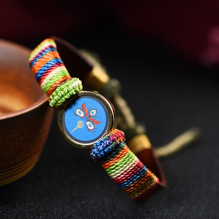 Buddha Stones Tibetisches Armband mit den fünf Himmelsrichtungen, den Göttern des Reichtums und dem Buddha-Augen-Segnungssymbol - image 14