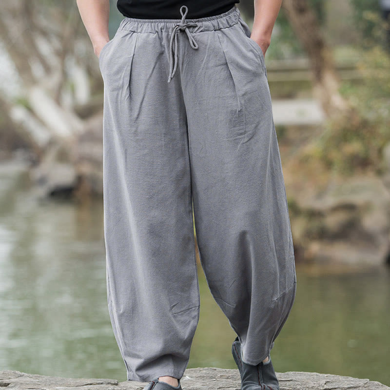 Buddha Stones Schlichte, lässige Herren-Bloomer-Hose mit Taschen - image 11