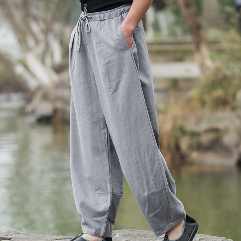 Buddha Stones Schlichte, lässige Herren-Bloomer-Hose mit Taschen - image 12