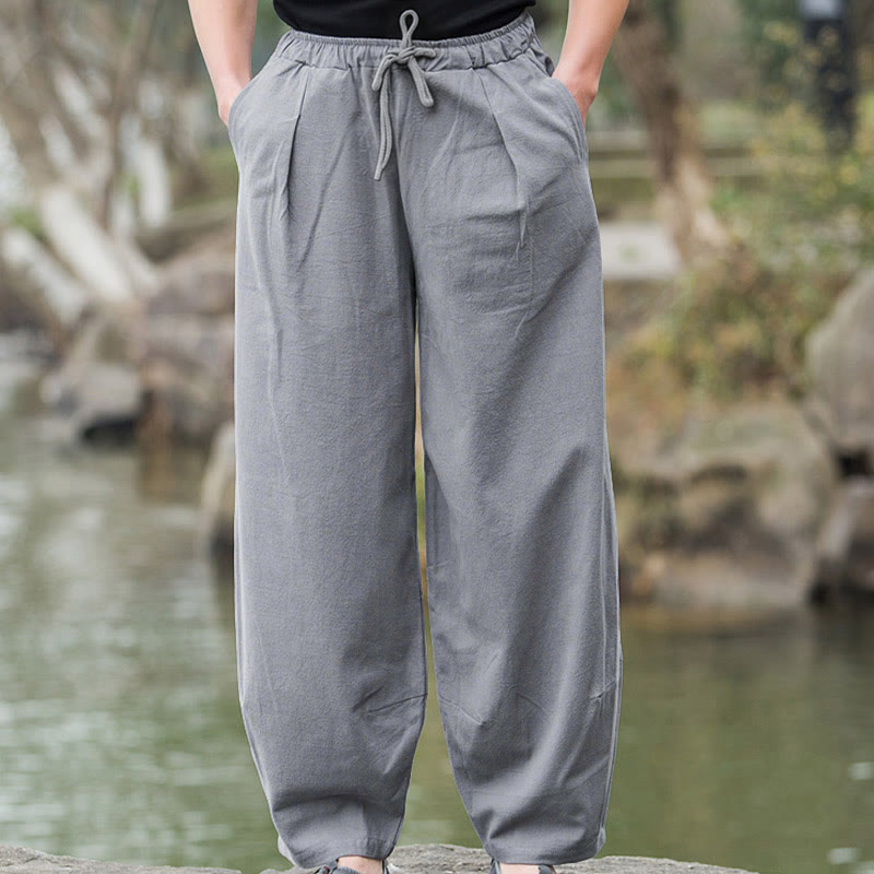 Buddha Stones Schlichte, lässige Herren-Bloomer-Hose mit Taschen - image 14
