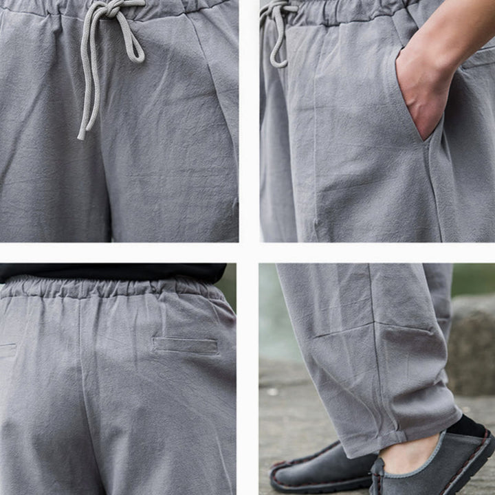 Buddha Stones Schlichte, lässige Herren-Bloomer-Hose mit Taschen - image 15