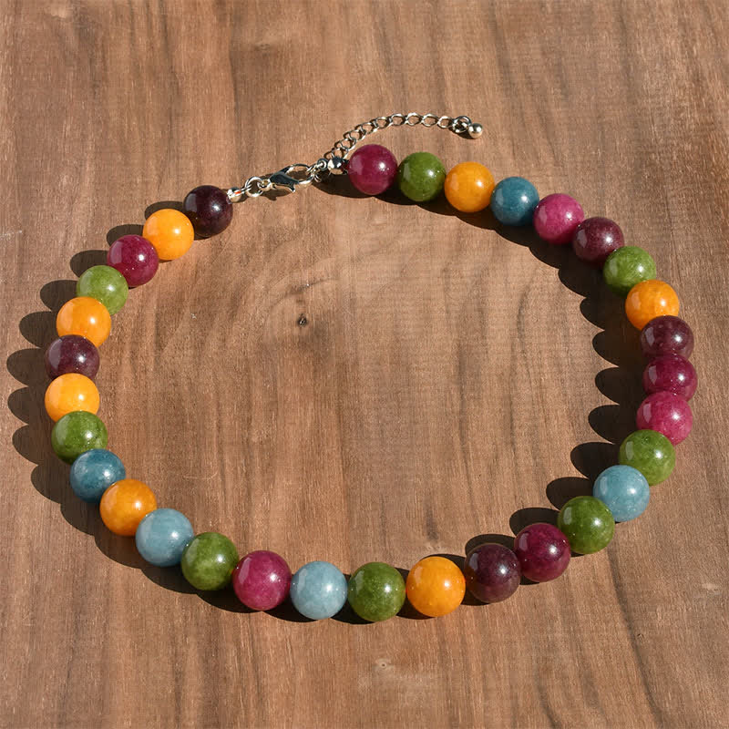 Buddha Stones Heilende Halskette mit 12 mm großen natürlichen Aquamarin-Turmalin-Perlen - Natürlicher Turmalin (Farbe kann variieren) - image 2