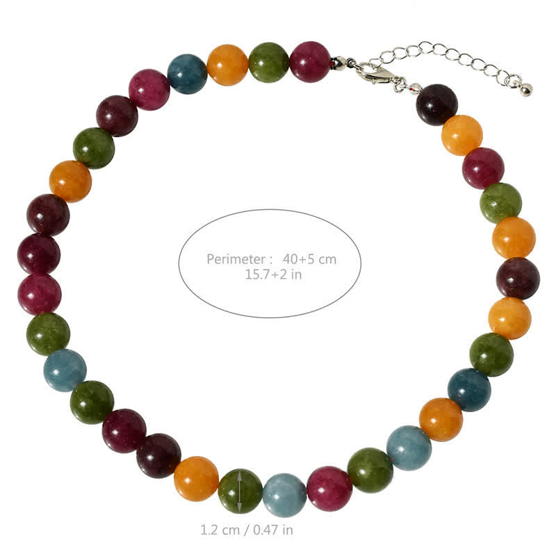 Buddha Stones Heilende Halskette mit 12 mm großen natürlichen Aquamarin-Turmalin-Perlen - image 3