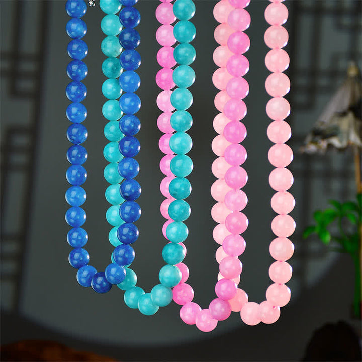 Buddha Stones Heilende Halskette mit 12 mm großen natürlichen Aquamarin-Turmalin-Perlen - image 18