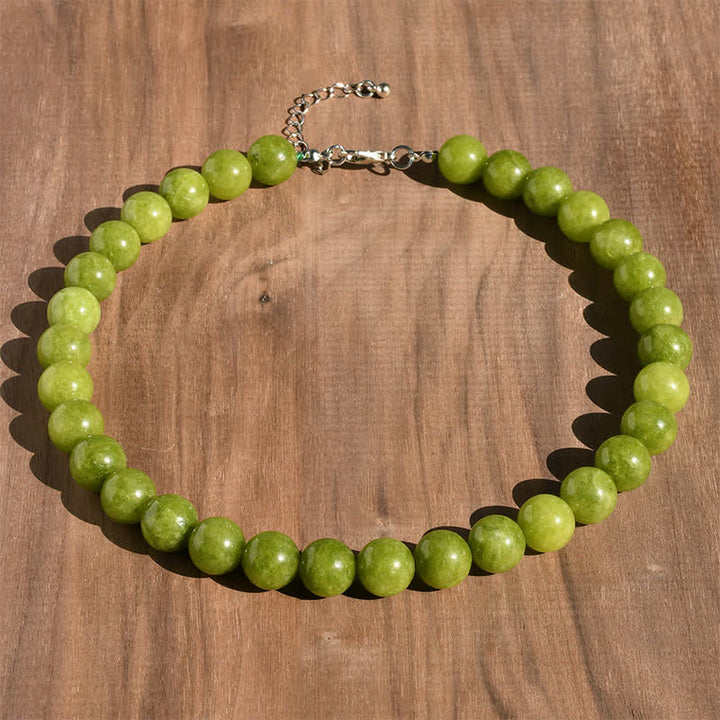 Buddha Stones Heilende Halskette mit 12 mm großen natürlichen Aquamarin-Turmalin-Perlen - Natürlicher Peridot (Farbe kann variieren) - image 11