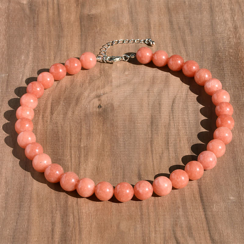 Buddha Stones Heilende Halskette mit 12 mm großen natürlichen Aquamarin-Turmalin-Perlen - Natürlicher Sonnenstein (Farbe kann variieren) - image 13