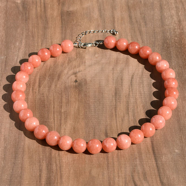Buddha Stones Heilende Halskette mit 12 mm großen natürlichen Aquamarin-Turmalin-Perlen - Natürlicher Sonnenstein (Farbe kann variieren) - image 13