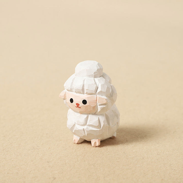 Buddha Stones Mini-Tierkreiszeichen aus Lindenholz, graviert, 4 cm, positive Heimdekoration - Ziege 4 cm (Farbe, Form und Größe können variieren) - image 12