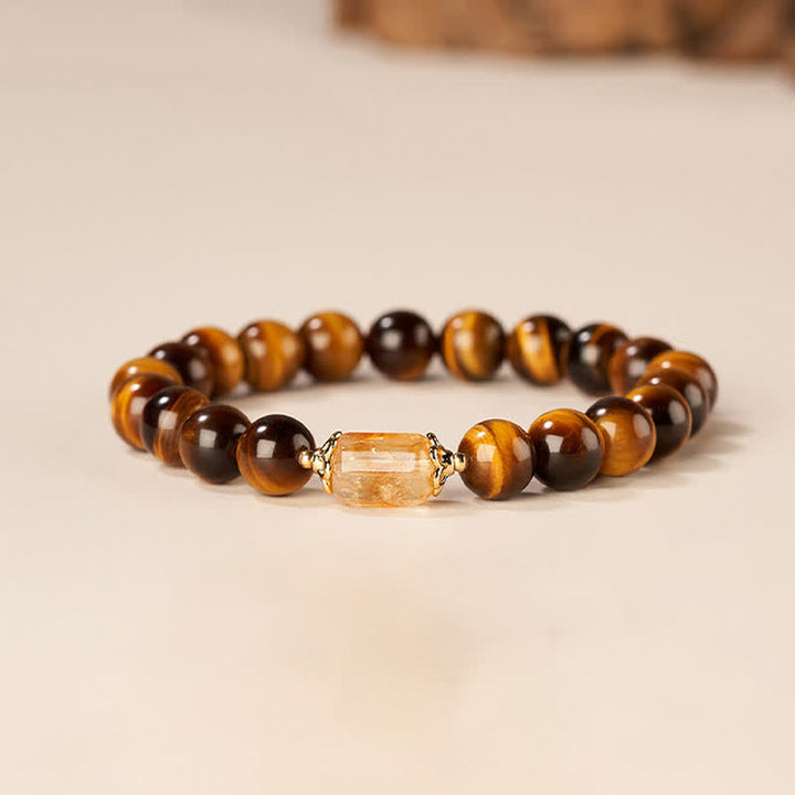 Buddha Stones Stärke-Armband mit Tigerauge-Citrinperlen - image 1