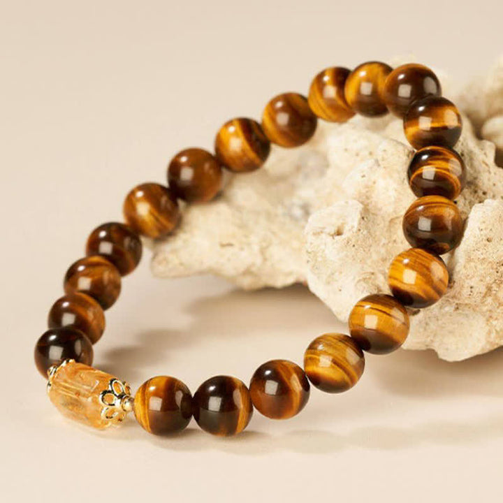 Buddha Stones Stärke-Armband mit Tigerauge-Citrinperlen - image 3