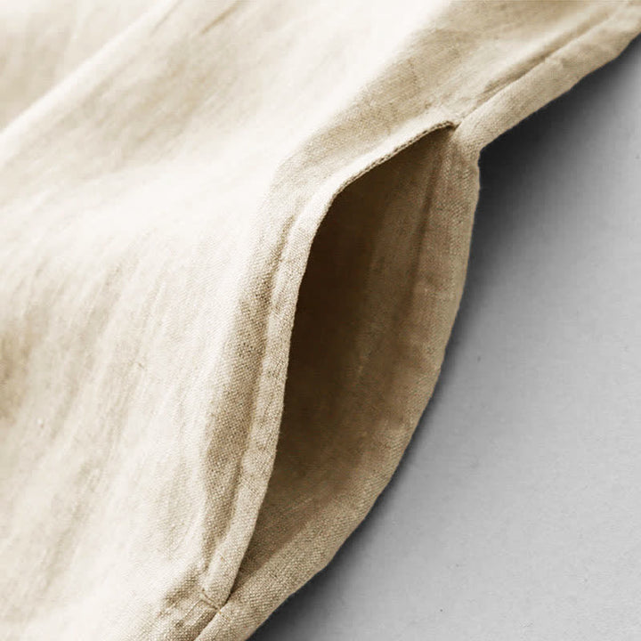 Buddha Stones Sommerliches, einfarbiges Damenkleid mit kurzen Ärmeln, Stickerei und Taschen - image 13