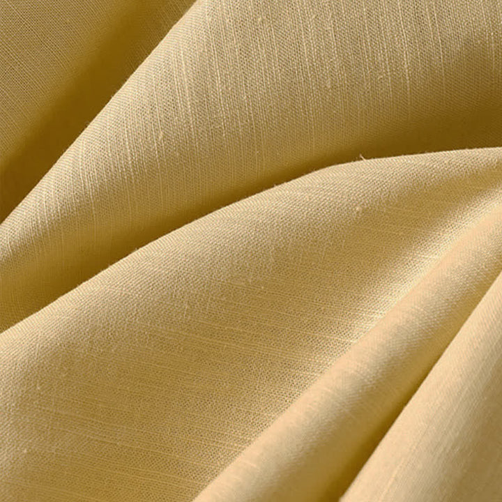 Buddha Stones Sommerliches, einfarbiges Damenkleid mit kurzen Ärmeln, Kordelzug und Taschen - image 9