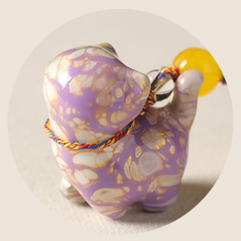 Buddha Stones Mini-Schlüsselanhänger aus Ebenholz mit süßer Katze, lackiert, beruhigend - image 10
