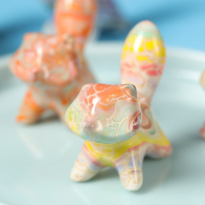 Buddha Stones ​​Mini-Katzenfigur aus Ebenholz, lackiert, Kunsthandwerk, Friedensdekoration, 4 x 2,2 cm (Farbe zufällig) - image 3